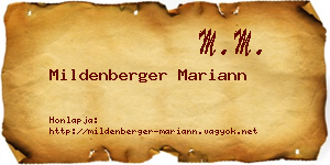 Mildenberger Mariann névjegykártya